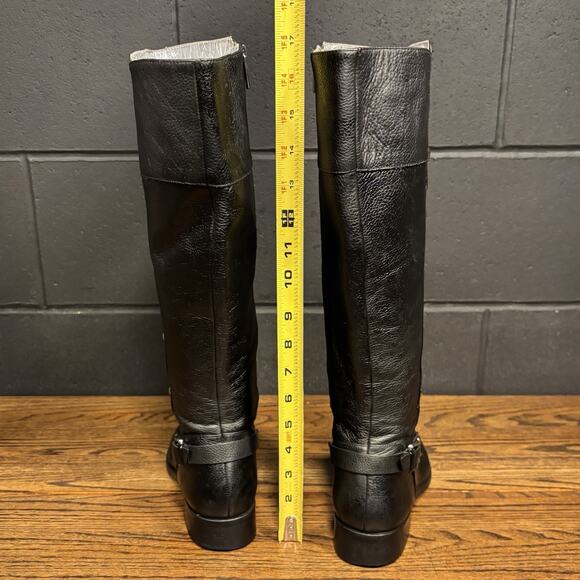 Michael Kors Carney Black Studded Leather Knee High Riding Boots Women’s 9 - Picture 4 of 8